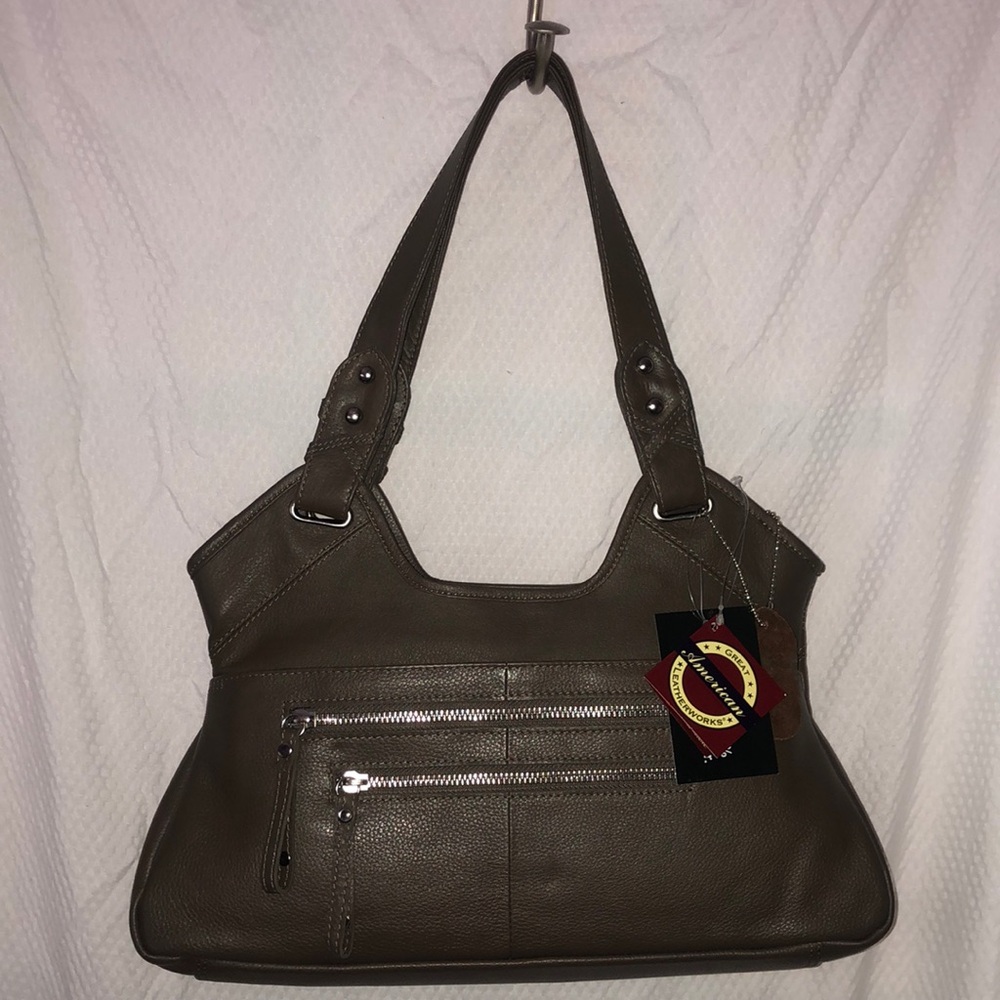 Great American Leather Company Genuine Leather Arm Bag with Deep Pockets and Zip